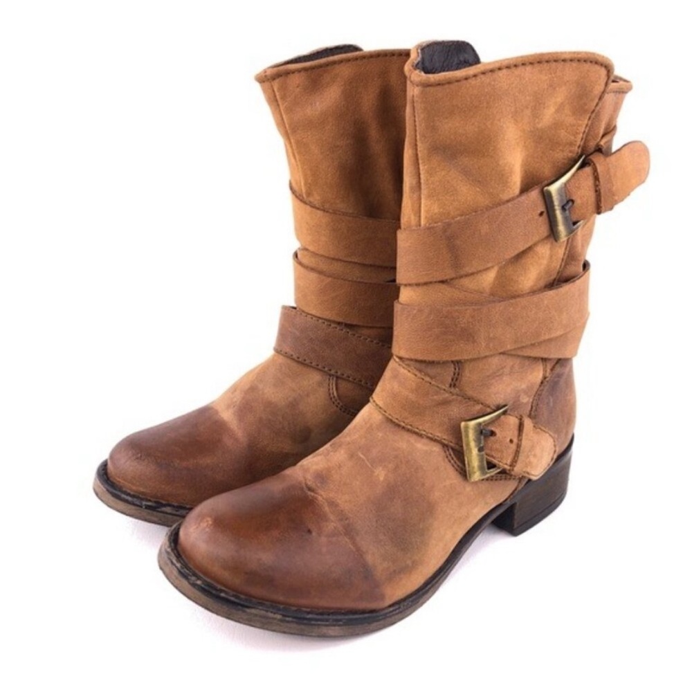 Steve Madden Brewzzer Brown Leather Pull on Boots 7M